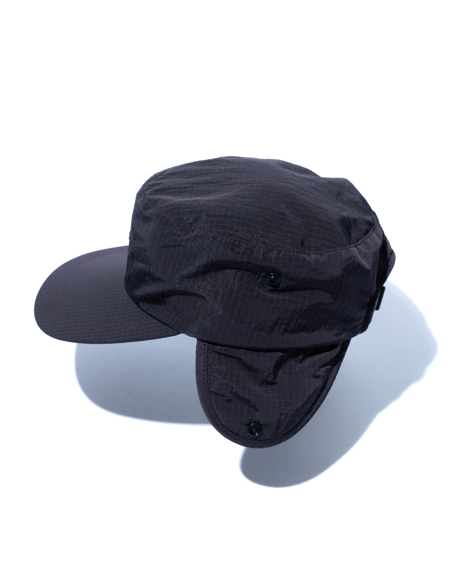 Ear flap cylinder hat　”Black"