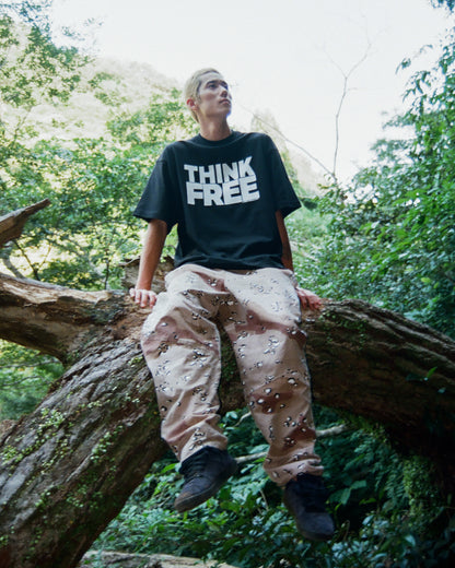 THINK FREE T-shirts "Black”