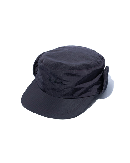 Ear flap cylinder hat　”Black"